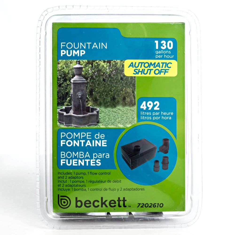 Beckett 7202610 130GPH Low Water Automatic Shut Off Electric Fountain Pump